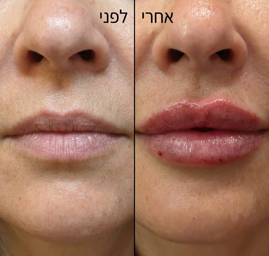 עיצוב שפתיים, תמונת לפני ואחרי
